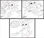  2017 abdominal_bulge ambiguous/ambiguous ambiguous_gender angry anthro archeops belly black_and_white chespin comic death digestion digital_drawing_(artwork) digital_media_(artwork) duo english_text fossil_pok&eacute;mon gore hi_res hymin_(character) monochrome nintendo open_mouth oral_vore overweight pok&eacute;mon pok&eacute;mon_(species) simple_background sparky_the_chu stomach text upset video_games vore 
