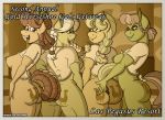  anthro anus apple_rose_(mlp) auntie_applesauce_(mlp) big_breasts big_butt bite biting_lip bottomless breasts butt clothed clothing equid equine female female/female friendship_is_magic goldie_delicious_(mlp) granny_smith_(mlp) group mammal my_little_pony one_eye_closed sketchybug spread_butt spreading text wink 