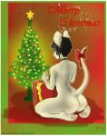  christmas christmas_tree digital_media_(artwork) gift hair holidays kiwa_flowcat lights male mammal mouse nude ribbons rodent simple_background star text tree 