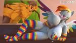  16:9 3d_(artwork) 4k absurd_res anthro big_breasts blush bodily_fluids breasts clothing daring_do_(mlp) digital_media_(artwork) drinking female friendship_is_magic furniture genital_fluids genitals hi_res huge_breasts kloudmutt legwear milk mostly_nude multicolored_clothing multicolored_legwear multicolored_stockings my_little_pony nipples nude poster pussy pussy_juice rainbow_clothing rainbow_dash_(mlp) rainbow_legwear rainbow_stockings rainbow_wings self_suckling sofa solo source_filmmaker stockings trailssfm wings 