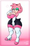  2020 alternate_costume amy_rose anthro big_breasts breasts clothed clothing digital_media_(artwork) drxii eulipotyphlan female green_eyes hedgehog huge_breasts mammal rouge_the_bat sonic_the_hedgehog_(series) stunnerpony 