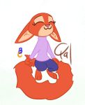  2019 animated anthro barefoot clothed clothing female fully_clothed fur inner_ear_fluff jumping mammal rodent sciurid simple_background smile solo theblueberrycarrots tuft white_background 
