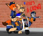 2018 anthro canid canine clothed clothing disney driving ear_markings eyewear facial_markings fennec finnick fox fully_clothed fur gesture grey_body grey_fur group head_markings holding_cup holding_object inner_ear_fluff jack_savage judy_hopps lagomorph leporid mammal markings nick_wilde open_mouth open_smile orange_body orange_fur pointing police_uniform rabbit red_fox skye_(zootopia) smile sunglasses tan_body tan_fur theblueberrycarrots tuft uniform zootopia 