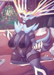 2020 absurd_res anthro antlers breasts cervid clothed clothing female genitals hi_res horn legendary_pok&eacute;mon lingerie mammal nintendo nipples patohoro pok&eacute;mon pok&eacute;mon_(species) pussy smile solo video_games xerneas 