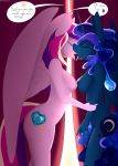  2020 absurd_res anthro breasts chapaevv digital_media_(artwork) equid equine female female/female friendship_is_magic genitals hair hi_res horn kissing mammal my_little_pony nude open_mouth patreon princess_cadance_(mlp) princess_luna_(mlp) pussy sex smile winged_unicorn wings 