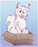  &lt;3 2020 ambiguous_gender arm_tuft blep box brown_eyes canid canine canis cardboard_box cheek_tuft chest_tuft cross-eyed daww digital_media_(artwork) elbow_tufts facial_tuft fangs feral fluffy fluffy_tail front_view fuf fur head_tuft hi_res in_box mammal neck_tuft one_ear_up pink_nose quadruped signature simple_background snout solo tongue tongue_out tuft white_body white_fur wolf 