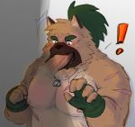  ! 2020 anthro belly blush brown_body brown_fur canid canine canis chizo domestic_dog fur genitals hi_res humanoid_hands kemono male male/male mammal moobs nipples oral penis scar sex slightly_chubby solo_focus tokyo_afterschool_summoners video_games yasuyori 
