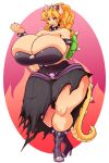  alternate_species arm_under_breasts big_breasts black_clothing black_collar black_dress black_sclera blonde_eyebrows blonde_hair bone bowser bowsette_meme bracelet breasts cleavage clothed clothing collar crossgender crown curvaceous curvy_figure dress eyebrows fangs female full-length_portrait fungus hair heel hi_res horn huge_breasts humanoid invalid_tag jaeh jewelry lips lipstick makeup mario_bros mushroom nintendo portrait purple_lips red_eyes shell simple_background skull smile spiked_collar spiked_shell spiked_tail spikes standing super_crown thick_thighs tight_clothing torn_clothing video_games voluptuous white_background white_horn wide_hips yellow_tail 