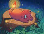  calibrashuns charmander feral fire grass lying nintendo pok&eacute;mon pok&eacute;mon_(species) tree tree_trunk video_games 