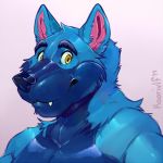  1:1 2019 anthro bust_portrait canid canine canis digital_media_(artwork) fangs headshot koorivlf low_res male mammal portrait rovethewolf rubber shiny_(disambiguation) simple_background smile snout solo wolf 