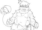  2019 absurd_res anthro belly blush bulge canid canine canis domestic_dog eyewear glasses hi_res humanoid_hands kemono male mammal moobs nipples overweight overweight_male reddo12340 sex_toy simple_background solo towel white_background 