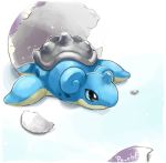  2019 absurd_res ambiguous_gender baby egg feral hatching hi_res horn lapras lying nintendo on_front po_chf pok&eacute;mon pok&eacute;mon_(species) shell simple_background solo video_games white_background young 