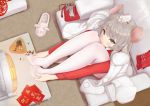  animal animal_ears gray_eyes gray_hair jpeg_artifacts maou_renjishi mouse original pantyhose 