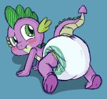  anthro blush cub diaper dragon friendship_is_magic hi_res male my_little_pony simple_background solo spike_(mlp) tenerius young 