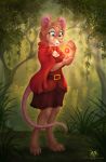  2020 anthro barefoot belt blue_eyes breasts brown_body brown_fur buckteeth clothed clothing detailed detailed_background dolphydolphiana don_bluth female fully_clothed fur grass mammal mouse mrs._brisby murid murine pink_nose rodent solo standing teeth the_secret_of_nimh tree whiskers 
