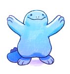  arms_up calonarang closed_mouth commentary creature full_body gen_2_pokemon no_humans pokemon pokemon_(creature) quagsire simple_background smile solo standing white_background 