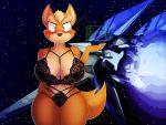  4:3 big_breasts blush breasts canid canine clothing crossgender dracojeff female fox fox_mccloud lingerie mammal mtf_crossgender nintendo solo star_fox video_games 