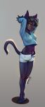  clothing domestic_cat felid feline felis feliscede hi_res invalid_color mammal pinup pose 