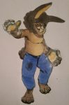  anthro bottomwear clothed clothing domestic_ferret electricity hi_res hybrid individuality jeans lagomorph leporid male mammal mrnatmax mustela mustelid musteline pants power rabbit serious slightly_chubby solo sparks traditional_media_(artwork) 