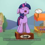  1:1 2020 absurd_res english_text equid female feral friendship_is_magic hi_res horn mammal my_little_pony outside soapbox solo text twilight_sparkle_(mlp) unicorn wenni 