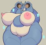  2020 anthro belly big_breasts breast_expansion breasts dgenr digital_media_(artwork) female genitals growth hair hi_res horn huge_breasts nidoqueen nintendo nipples non-mammal_breasts nude open_mouth overweight pok&eacute;mon pok&eacute;mon_(species) pussy simple_background solo standing thick_thighs video_games 