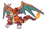  blue_eyes charizard claws closed_mouth dragon fore gun mecha no_humans pokemon pokemon_(game) simple_background taedu tagme talons weapon white_background zoids 