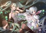  2girls bicolored_eyes hatsune_miku long_hair tagme_(character) twintails vocaloid yuzhi 