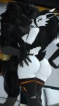  2020 3d_(artwork) absurd_res amber_eyes angel_(jarus_kais) big_breasts big_butt black_body black_fur black_sclera blaziken breasts bubble_butt butt butt_grab canid canine canis claws clothing curvaceous curvy_figure cybernetics cyborg digital_media_(artwork) eye_contact female flirting fur grin grope hair hand_on_butt hand_on_chest hat headgear headwear hi_res huge_breasts jarus_kais long_hair looking_at_another machine makeup male male/female mammal mascara muscular muscular_male nintendo nude pok&eacute;mon pok&eacute;mon_(species) prosthetic scar sepulveda side_boob smile video_games voluptuous white_body white_eyes white_fur wide_hips wolf 