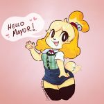  &lt;3 1:1 animal_crossing anthro blush breasts canid canine canis clothed clothing digital_drawing_(artwork) digital_media_(artwork) domestic_dog english_text female fingers fur hair isabelle_(animal_crossing) mammal meowowzers nintendo open_mouth open_smile pawpads simple_background smile text video_games 