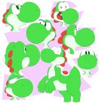 2019 absurd_res ambiguous_gender clothing footwear hi_res mario_bros nintendo open_mouth otto0ttsy signature simple_background smile solo video_games yoshi 