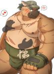  &lt;3 2020 anthro belly black_nose blush bulge canid canine canis cute_fangs domestic_dog humanoid_hands kemono male mammal moobs nipples nullraihigi overweight overweight_male sitting solo_focus sumo tokyo_afterschool_summoners video_games yasuyori 