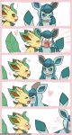  ! &lt;3 ambiguous/ambiguous ambiguous_gender blush comic croisshark duo eeveelution glaceon kissing leafeon nintendo open_mouth pok&eacute;mon pok&eacute;mon_(species) tongue video_games 