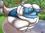  &lt;3 anthro araidian_(artist) big_breasts big_butt blush bottomwear breasts building butt clothing crossgender domestic_cat felid feline felis female hedge hotpants house huge_breasts huge_butt huge_thighs hyper hyper_breasts hyper_butt hyper_thighs looking_at_viewer mammal nipples overweight shorts thick_thighs tree xarnak_ansar 