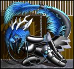  2020 anthro asian_mythology blue_eyes blue_hair digital_media_(artwork) dragon east_asian_mythology eastern_dragon female fur furred_dragon hair mythology rubber solo tales_foxdale 