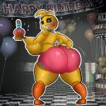  1:1 2019 animatronic anthro avian bird bottomwear breasts chicken clothed clothing cupcake_(fnaf) dildo female five_nights_at_freddy&#039;s five_nights_at_freddy&#039;s_2 galliform gallus_(genus) head_tuft hi_res looking_at_viewer machine nipples phasianid pink_bottomwear pink_clothing robot sex_toy sketchyboi08 solo teeth thick_thighs topless toy_chica_(fnaf) tuft video_games 