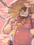  2019 absurd_res anthro brown_body brown_fur clothing d_ickey_blue fur hi_res humanoid_hands kemono male mammal moobs nipples outside overweight overweight_male robe solo suid suina sus_(pig) wild_boar 