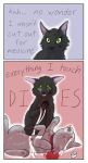  ashfur_(warriors) bandage black_body black_fur blood bodily_fluids comic crying death dialogue domestic_cat duo english_text felid feline felis female feral fur green_eyes grey_body grey_fur hi_res hollyleaf_(warriors) male mammal palemoonwendigo sad sitting tears text tongue tongue_out warriors_(cats) wounded 