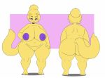  areola big_areola big_breasts big_butt big_tail breasts butt canid canine female fur huge_breasts huge_butt joolz_(pokebii) mammal mature_female model_sheet mother overweight parent simple_background slightly_chubby sssonic2 wide_hips yellow_body yellow_fur 