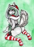  butt canid canine canis christmas clothing female holidays legwear mammal shiverz solo stockings wolf 