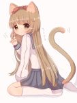  animal_ears nekomimi roromi seifuku tail the_idolm@ster the_idolm@ster_cinderella_girls yorita_yoshino 