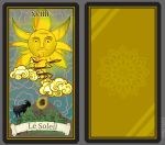  2020 absurd_res ambiguous_gender bovid caprine card cloud digital_media_(artwork) flower fortune_telling goat hi_res japanese_cloud lupelongo mammal outside plant simple_background sky solo sun sunflower tarot tarot_card 