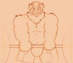  anthro bodily_fluids bulge digital_media_(artwork) dracojeff exercise fur looking_at_viewer male mammal muscular muscular_male pecs polar_bear solo suave suave_(character) sweat ursid ursine weightlifting weights workout 