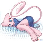  anthro blue_eyes blush clothed clothing female fully_clothed legendary_pok&eacute;mon looking_at_viewer lying mew nintendo on_side pok&eacute;mon pok&eacute;mon_(species) rilex_lenov solo sweater topwear video_games 