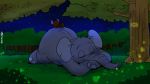  16:9 duo elephant elephantid grass hi_res joaoppereiraus mammal mouse murid murine night proboscidean rodent sky sleeping star tree 