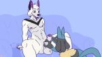  16:9 2020 2d_animation ambiguous_gender animated anthro balls bare_shoulders blue_body blue_fur bodily_fluids canid canine digital_media_(artwork) duo erection fellatio fox frame_by_frame fur gaping_mouth genital_fluids genitals hi_res interspecies loop lucario male male/ambiguous mammal nasty-pink nintendo no_sound open_mouth oral patreon penile penis pok&eacute;mon pok&eacute;mon_(species) pok&eacute;philia red_eyes sex simple_background tongue tongue_out tuft video_games white_body white_fur 
