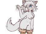  4:3 animal_humanoid anthro bent big_breasts blizt breasts canid canine canis clothes_off clothing digital_media_(artwork) exposed_breasts female fluffy fluffy_tail footwear genitals hair hi_res humanoid legwear mammal nipples nude pussy raitime shoes skinny smile snarky solo thick_thighs this_was_an_invalid_tag_name tongue tongue_out toony wave wide_hips wolf 