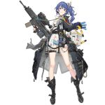  1girl assault_rifle bandaid bangs belt bikini black_bikini black_footwear black_gloves blue_hair blue_shorts boot_straps boots breasts buckle cable clothes_pin clothes_writing coat cooler cross-laced_footwear daewoo_k11 explosive fingerless_gloves girls_frontline gloves grenade grenade_launcher grey_coat gun head_tilt holding holding_gun holding_weapon id_card jewelry k11_(girls_frontline) knee_boots lace-up_boots ladic leather_choker long_coat long_hair long_shirt long_sleeves medium_breasts messy_hair multimeter multiple_straps name_tag off_shoulder official_art open_clothes open_coat open_fly open_shirt parted_lips pouch purple_eyes radiation_symbol rifle see-through shells shirt short_shorts shorts side_ponytail sidelocks single_earring single_fingerless_glove skindentation smirk solo standing stomach swimsuit thigh_strap thighs transparent_background trench_coat trigger_discipline weapon white_shirt 