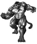  2018 4_toes 5_fingers abs anthro beard biceps big_muscles bodily_fluids claws clothed clothing drooling echin facial_hair felid fingers fur greyscale hair huge_muscles hulooo loincloth male mammal monochrome muscular muscular_male nipples open_mouth pantherine pecs plantigrade quads saliva simple_background solo standing striped_body striped_fur stripes tiger toes topless veiny_muscles white_background 