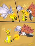  &lt;3 2019 ampharos arthropod comic feral group hi_res humor meme nintendo pok&eacute;mon pok&eacute;mon_(species) raydenryu_(artist) running venomoth video_games volcarona 