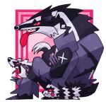  anthro feral galarian_linoone galarian_zigzagoon ladybugboots linoone nintendo obstagoon pok&eacute;mon pok&eacute;mon_(species) regional_variant sitting smile teeth tongue video_games zigzagoon 